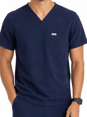FIGS Technical Collection XS Night Sky Chisec Scrub Top Men’s Unisex Navy